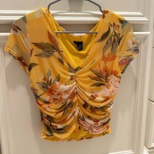 Mesh V-Neck Cropped Top